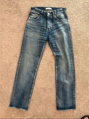 Moussy Vintage Blue Denim Slim Skinny Jeans Size 27 5-Pocket Button Fly